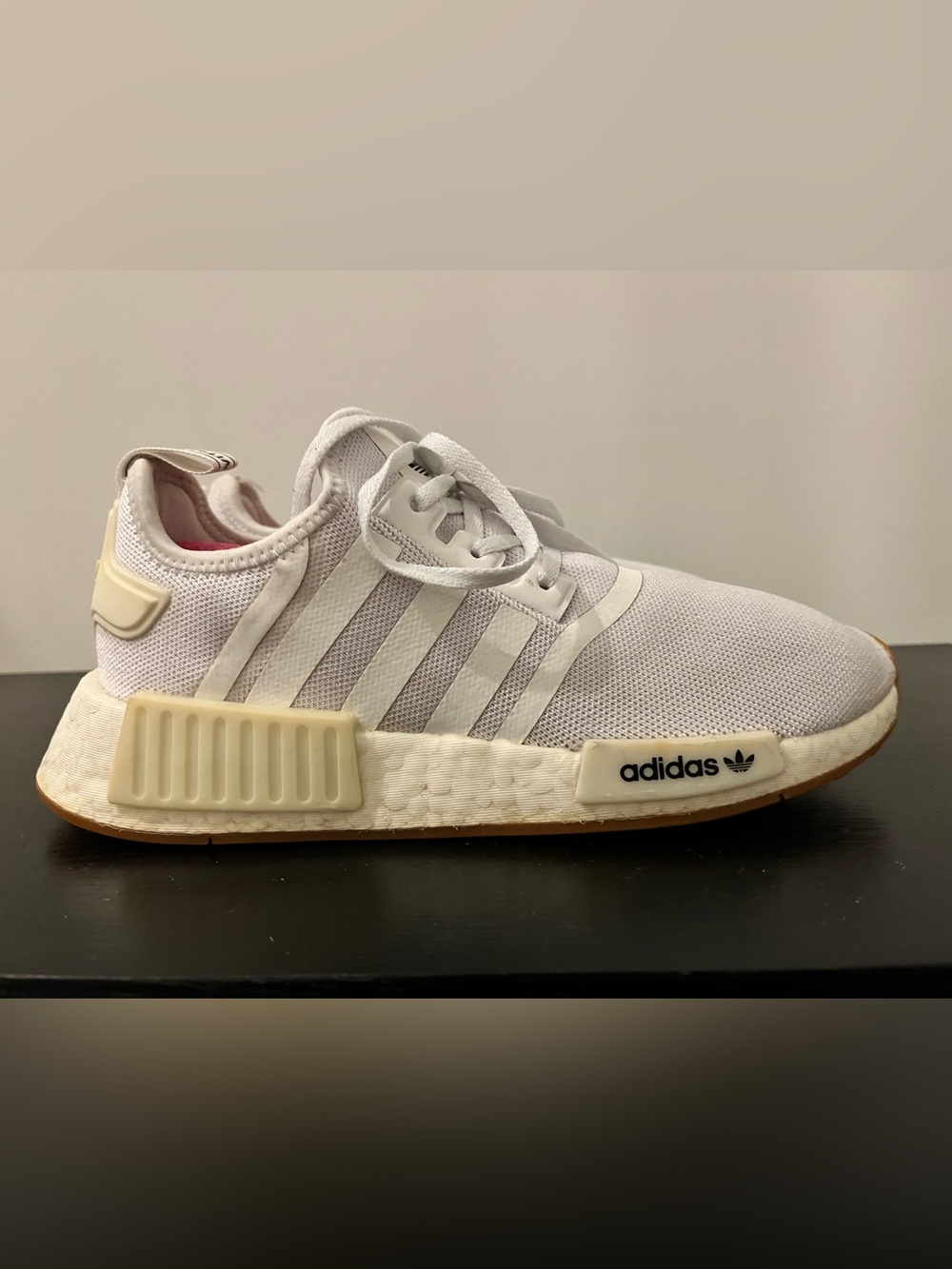 Adidas NMD R1 White Gum Boost Sneakers Men’s 7 – Used Good Condition